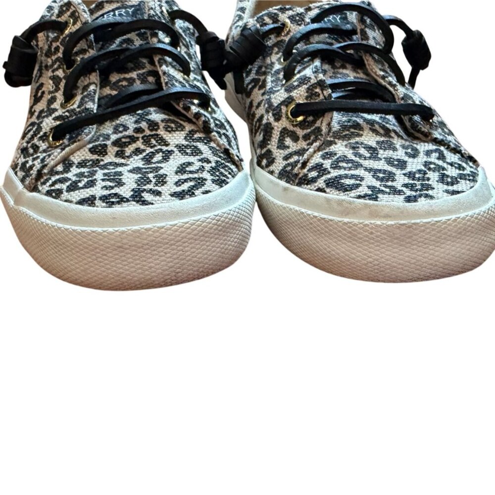 Sperry Pier Wave LTT Womens Canvas Sneakers-Leopard Print-7-GUC - Picture 7 of 7